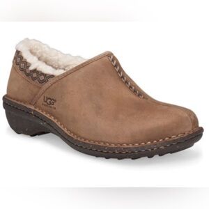UGG Bettey Leather Sheepskin Clogs Women's Brown US6✨Good Condition